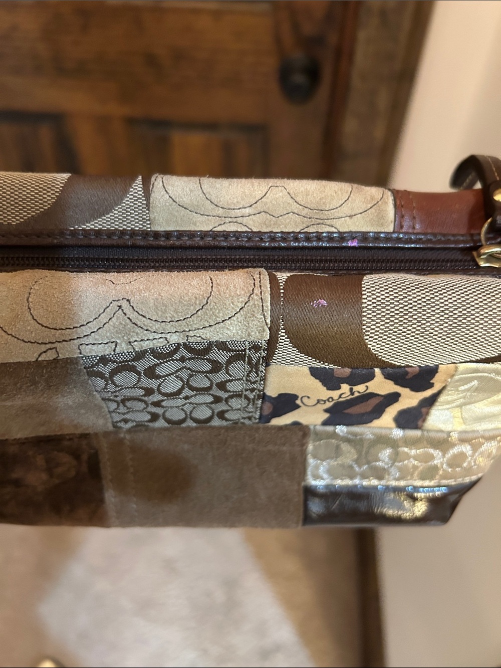 Coach Patchwork Metallic, Tan and Brown Wristlet Trio - Picture 3 of 16